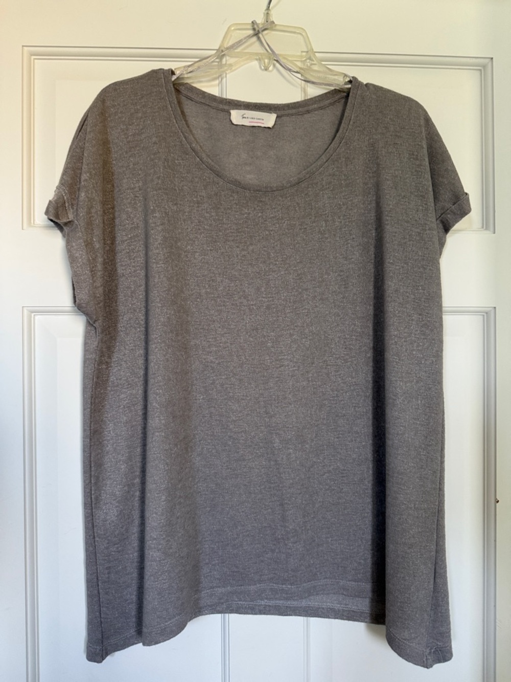 Vince Camuto Heather Gray Short Sleeve Crewneck Tee
